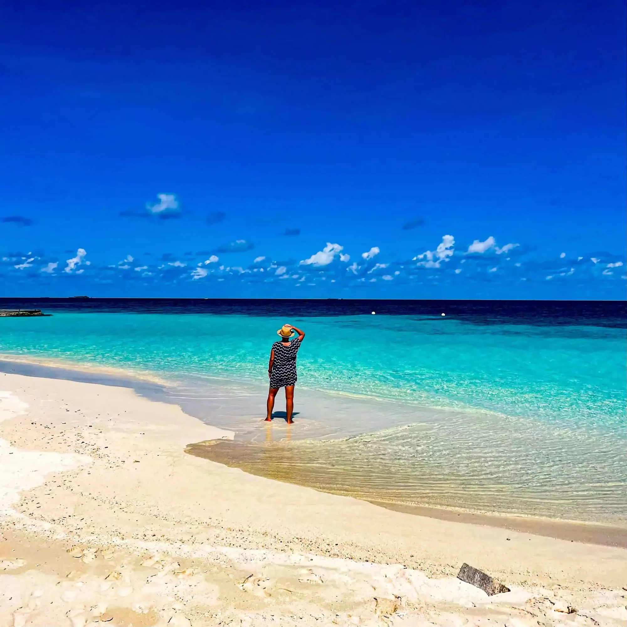 on a beach in the maldives