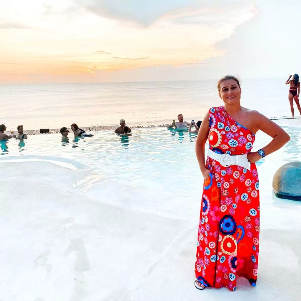 standing front of the pool