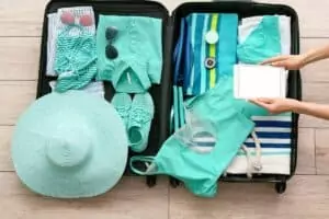 suitcase, packing, gadgets, travel, luggage