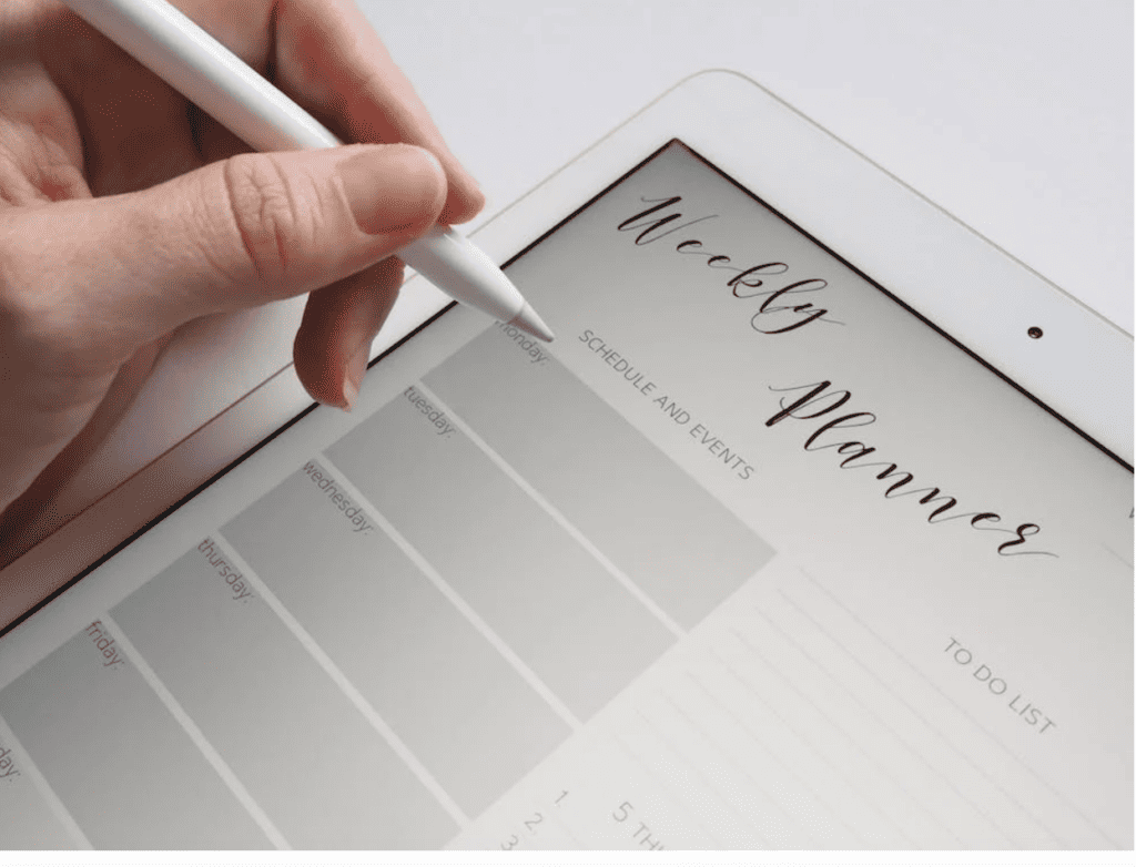 The Art of Planning, ipad schedule, writing on an ipod with white pen