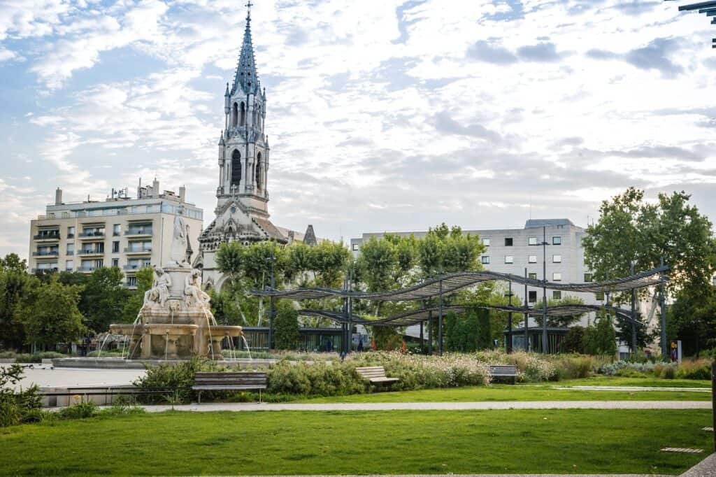 esplanade, nimes, morning, fountain, place, park, church, esplanade, nimes, nimes, nimes, nimes, nimes