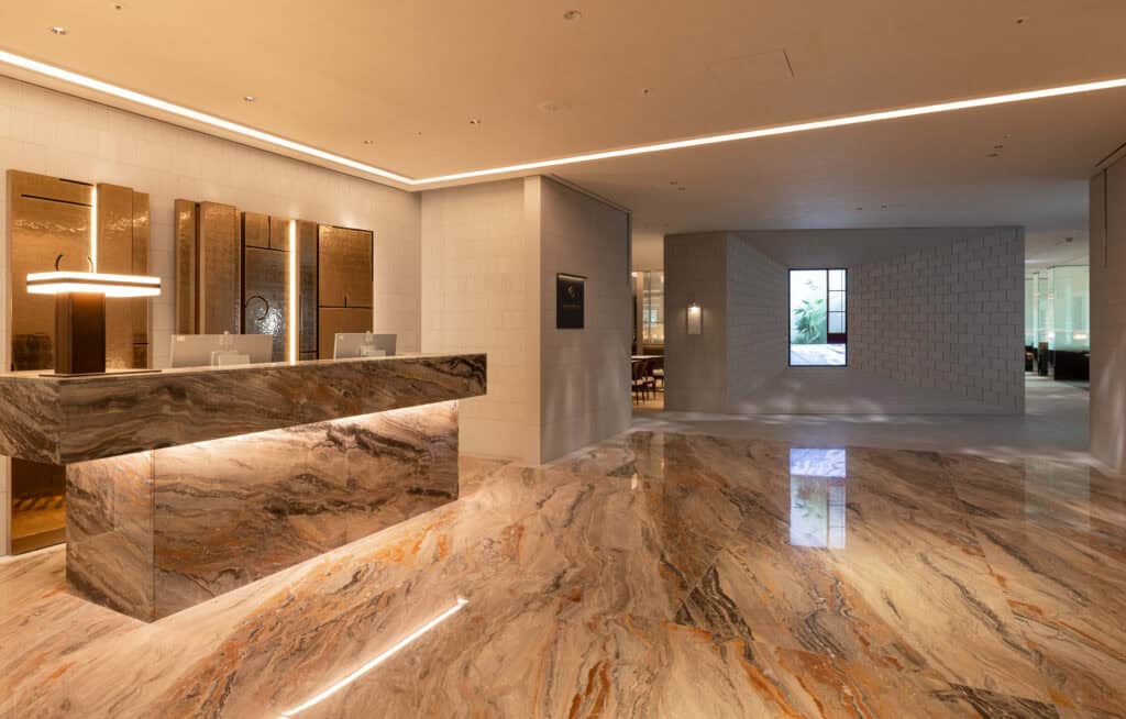 reception in korean air airport lounge, marble interior, airport lounge, airport lounge west 