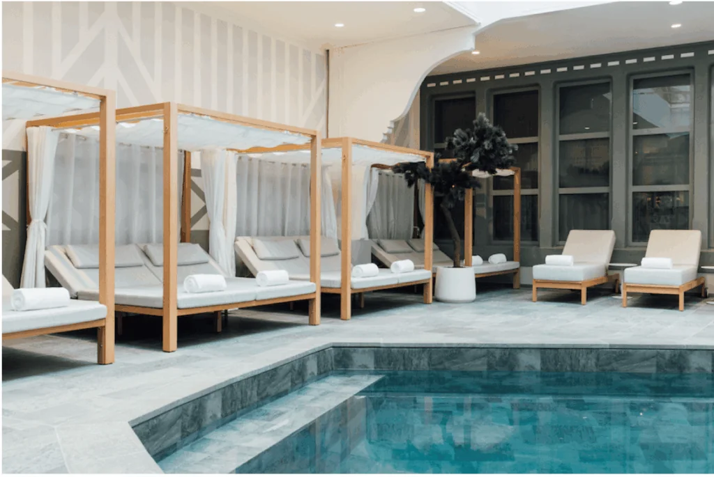 Deauville, France, Normandy, spa travel, luxury hotels, Guerlain, Hotel Barrière, swimming pool 