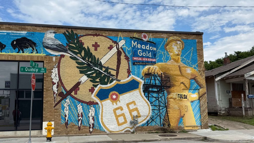 street signs in tulsa, tulsa graffiti, tulsa street art, route 66 tulsa